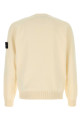 Cream cotton sweater White STONE ISLAND (L1S155100020S01B9)