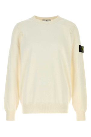 Ivory cotton sweater White STONE ISLAND (L1S155100053S00B2)