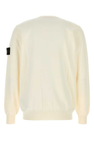 Ivory cotton sweater White STONE ISLAND (L1S155100053S00B2)