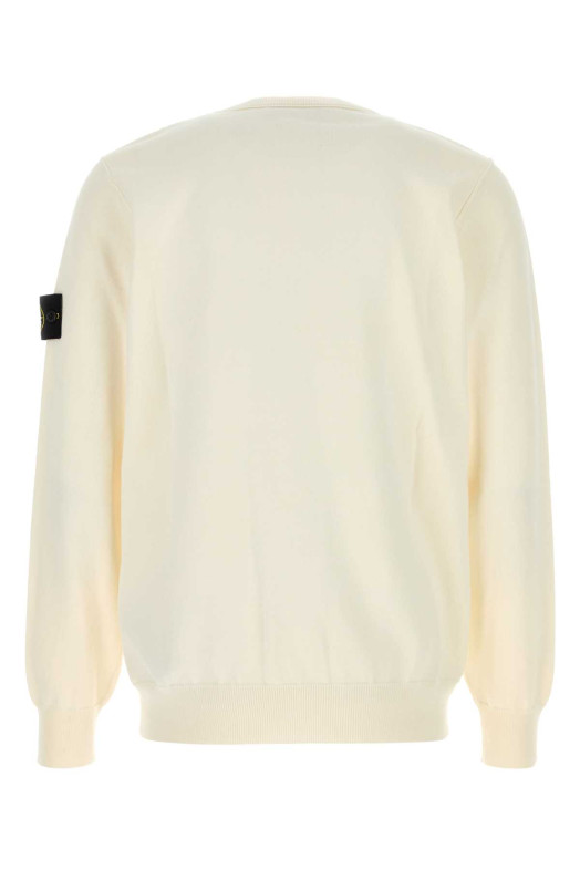 Ivory cotton sweater White STONE ISLAND (L1S155100053S00B2)