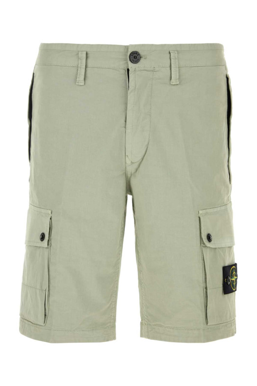 Sage green stretch cotton bermuda shorts STONE ISLAND (L1S15L100019S0A10)