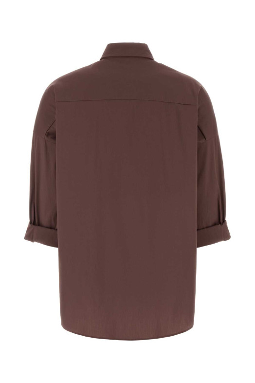 Chocolate stretch poplin shirt BRUNELLO CUCINELLI (M0091MA636)