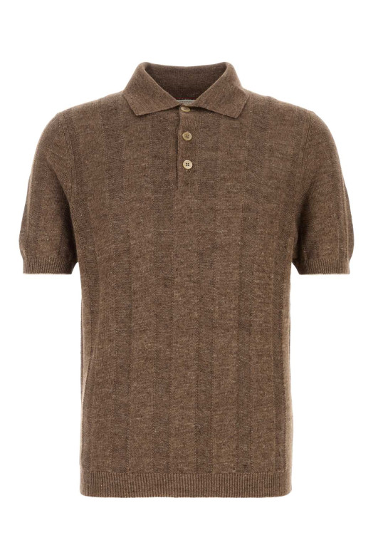 Brown knit polo shirt BRUNELLO CUCINELLI (M2L707815)