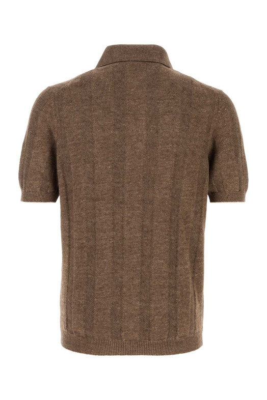 Brown knit polo shirt BRUNELLO CUCINELLI (M2L707815)