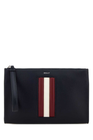 Navy blue leather clutch BALLY (MAM00VEC001)