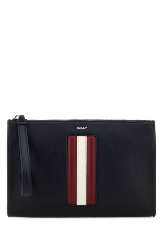 Navy blue leather clutch BALLY (MAM00VEC001)