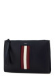 Navy blue leather clutch BALLY (MAM00VEC001)