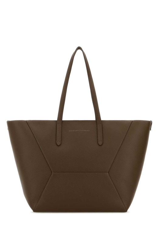 Mud leather shopping bag BRUNELLO CUCINELLI (MBDKD2571)
