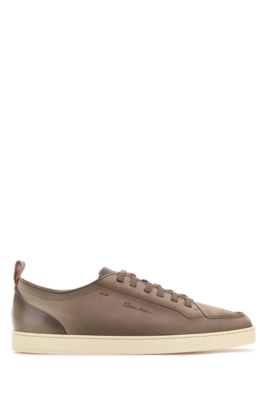Dove grey leather Montecarlo sneakers SANTONI (MBNO22184TIRTFEH)