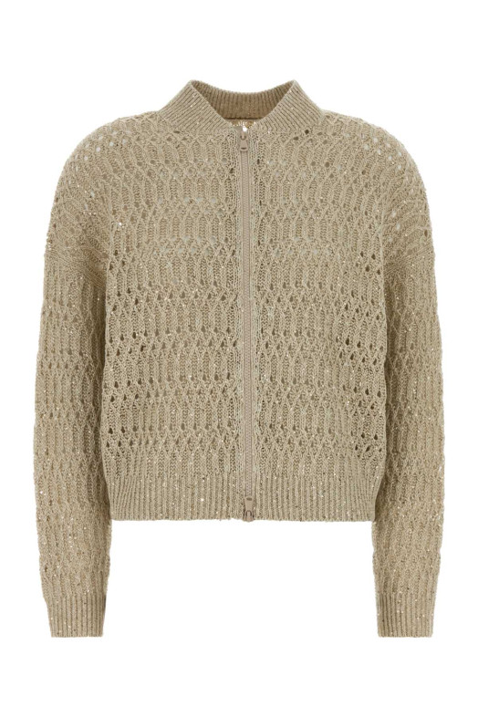 Beige crochet cardigan BRUNELLO CUCINELLI (MCO564706)