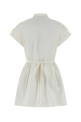 White cotton blend dress Black MIU MIU (MF6142SOOO163M)