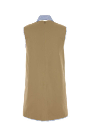 Cappuccino cotton mini dress MIU MIU (MF6229SOOO1UPX)