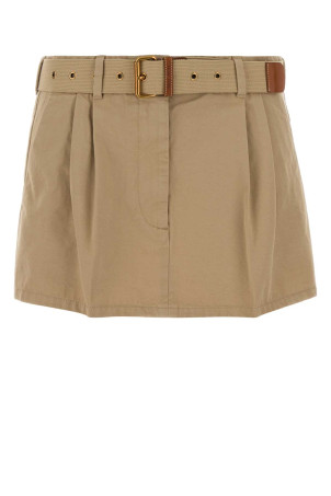 Beige gabardine mini skirt MIU MIU (MG2637SOOO19EK)