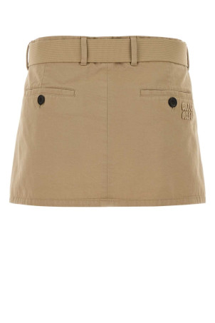 Beige gabardine mini skirt MIU MIU (MG2637SOOO19EK)