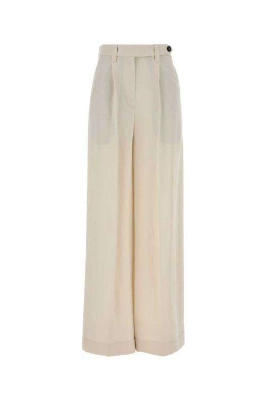 Ivory viscose blend wide-leg pant BRUNELLO CUCINELLI (MH126P9138)