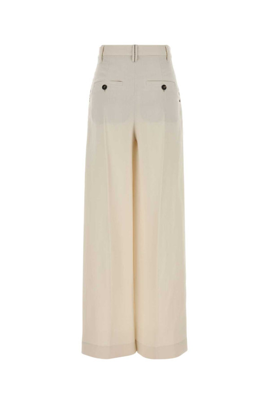 Ivory viscose blend wide-leg pant BRUNELLO CUCINELLI (MH126P9138)