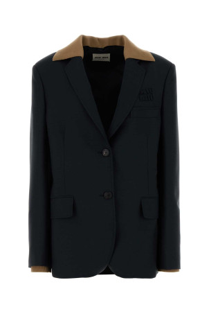 Midnight blue mohair blend oversize blazer MIU MIU (MH2042SAM112I1)