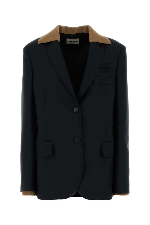 Midnight blue mohair blend oversize blazer MIU MIU (MH2042SAM112I1)