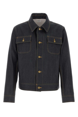 Dark blue denim jacket Black THOM BROWNE (MJO256SF1101)