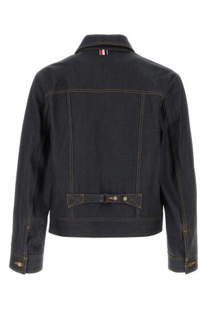 Dark blue denim jacket Black THOM BROWNE (MJO256SF1101)