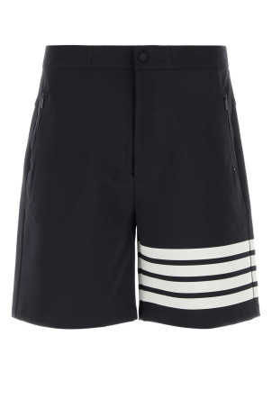 Navy blue stretch jersey bermuda shorts Black THOM BROWNE (MJQ237AJ0242)