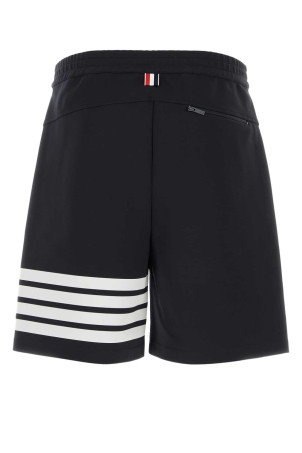 Navy blue stretch jersey bermuda shorts Black THOM BROWNE (MJQ237AJ0242)