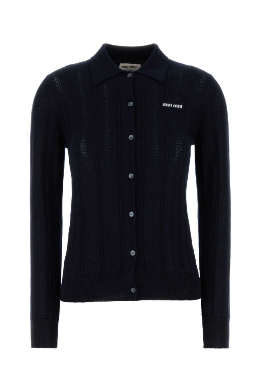 Midnight blue cashmere cardigan Blue MIU MIU (MMF985SOOO17IW)