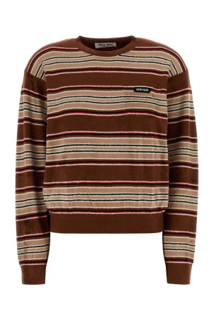 Embroidered chenille sweater MIU MIU (MML03SSOOO185M)