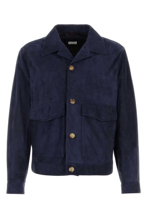 Blue suede jacket BRUNELLO CUCINELLI (MPCFN2064)