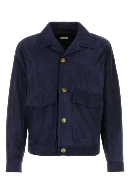 Blue suede jacket BRUNELLO CUCINELLI (MPCFN2064)