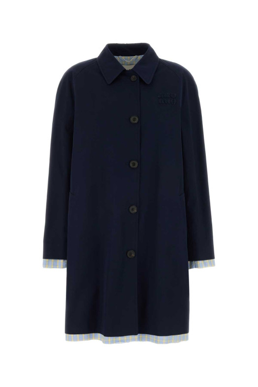 Dark blue poplin trench overcoat MIU MIU (MS2143SOOO1BMS)
