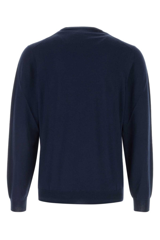 Navy blue wool sweater FEDELI (MU007012)