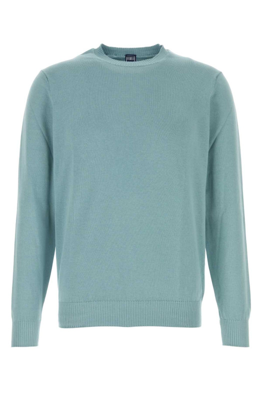 Light-blue cotton sweater FEDELI (MUD8001)