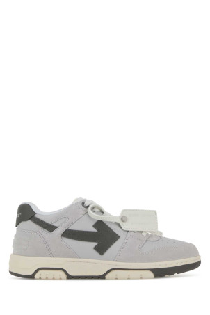 Grey fabric and suede Out Of Office sneakers OFF WHITE (OMIA189F25LEA005)