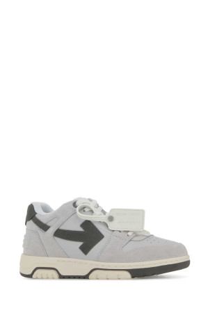 Grey fabric and suede Out Of Office sneakers OFF WHITE (OMIA189F25LEA005)