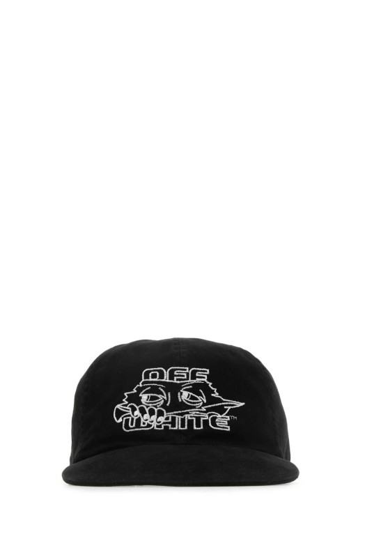 Black cotton baseball cap OFF WHITE (OMLB022S21FAB003)