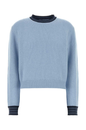 Light blue cashmere blend sweater PRADA (P24B3ASOOO19IK)