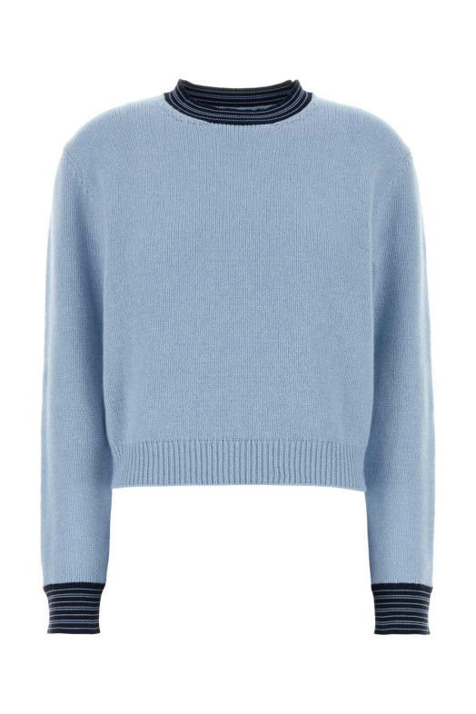 Light blue cashmere blend sweater PRADA (P24B3ASOOO19IK)