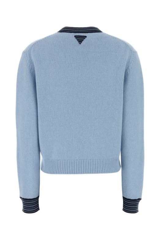 Light blue cashmere blend sweater PRADA (P24B3ASOOO19IK)