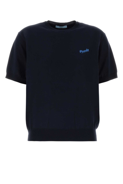 Midnight blue knit t-shirt PRADA (P24B3DSOOO19DA)