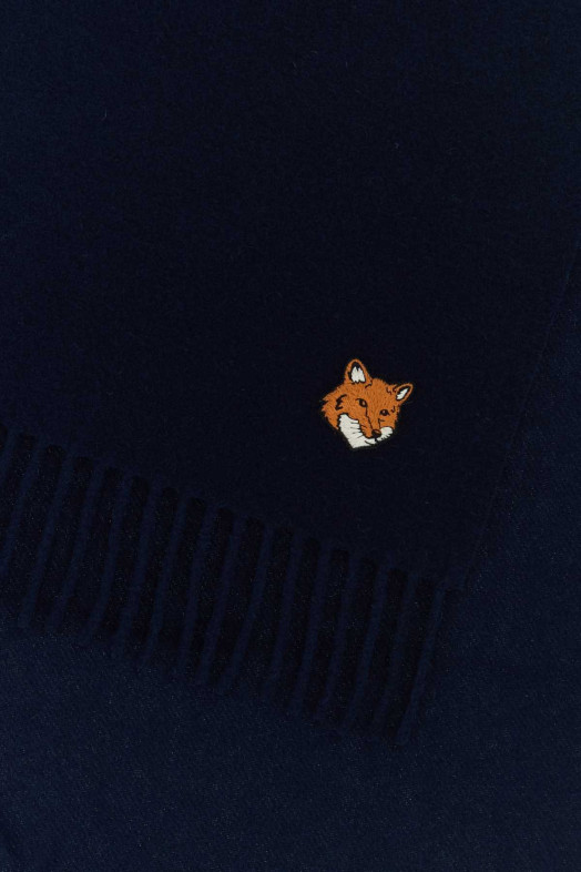 Navy blue wool scarf MAISON KITSUNE (PM06201WB0044)