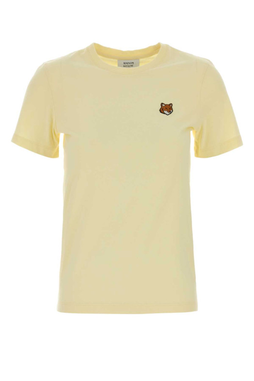 Yellow cotton t-shirt MAISON KITSUNE (PW00113KJ7026)