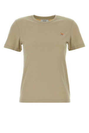 Beige cotton t-shirt MAISON KITSUNE (PW00115KJ7026)