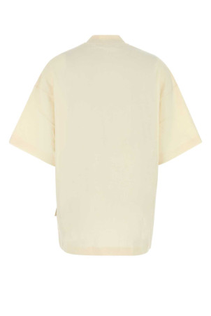Ivory cotton oversize t-shirt PALM ANGELS (PWAA017F24JER005)