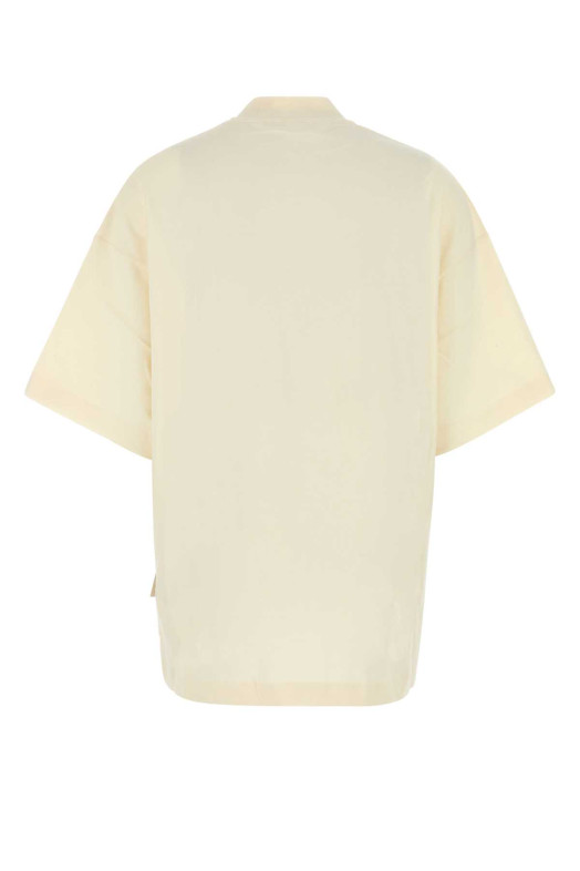 Ivory cotton oversize t-shirt PALM ANGELS (PWAA017F24JER005)