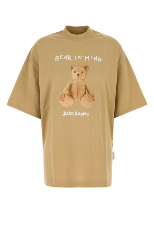 Beige cotton oversize t-shir PALM ANGELS (PWAA017F24JER005)