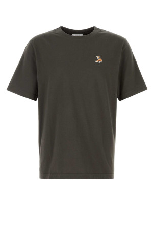 Dark brown cotton t-shirt MAISON KITSUNE (QM00102KJ7026)