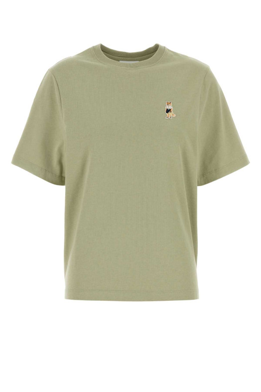 Sage green cotton t-shirt MAISON KITSUNE (QW00114KJ0119)