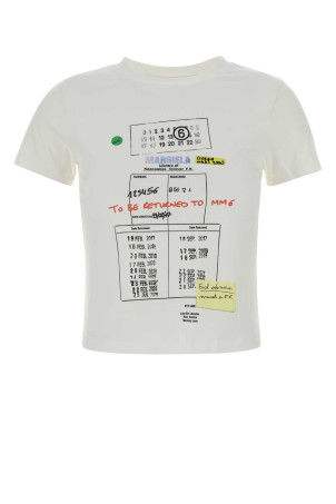White stretch cotton t-shirt White MM6 MAISON MARGIELA (S52GC0360M20185)