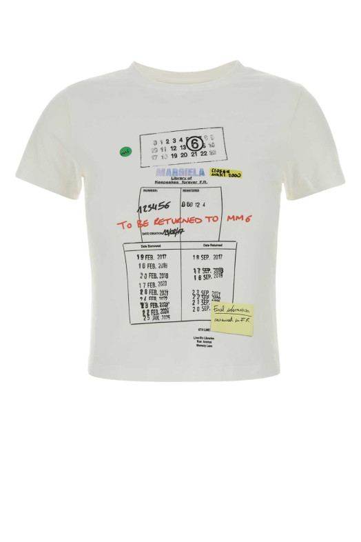 White stretch cotton t-shirt White MM6 MAISON MARGIELA (S52GC0360M20185)